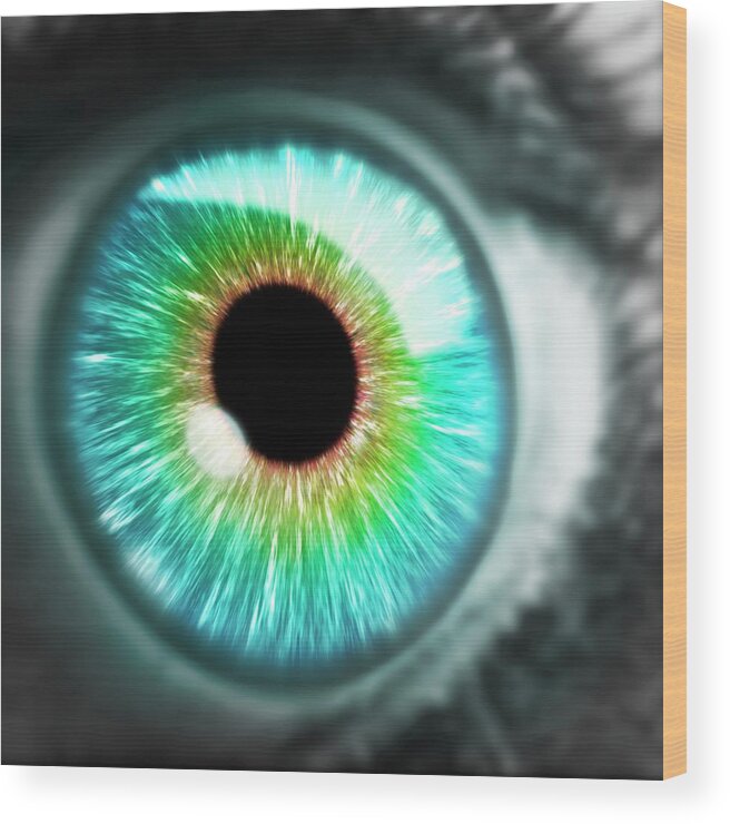 Art Wood Print featuring the photograph Artwork Of Human Eye by Mark Garlick/science Photo Library