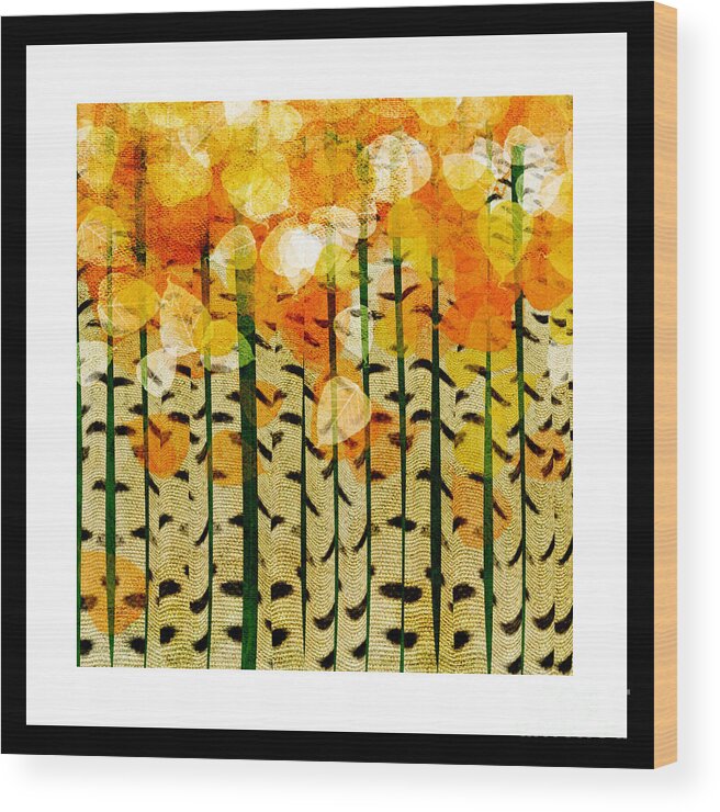 Abstract Wood Print featuring the digital art Aspen Colorado Abstract Square 4 by Andee Design