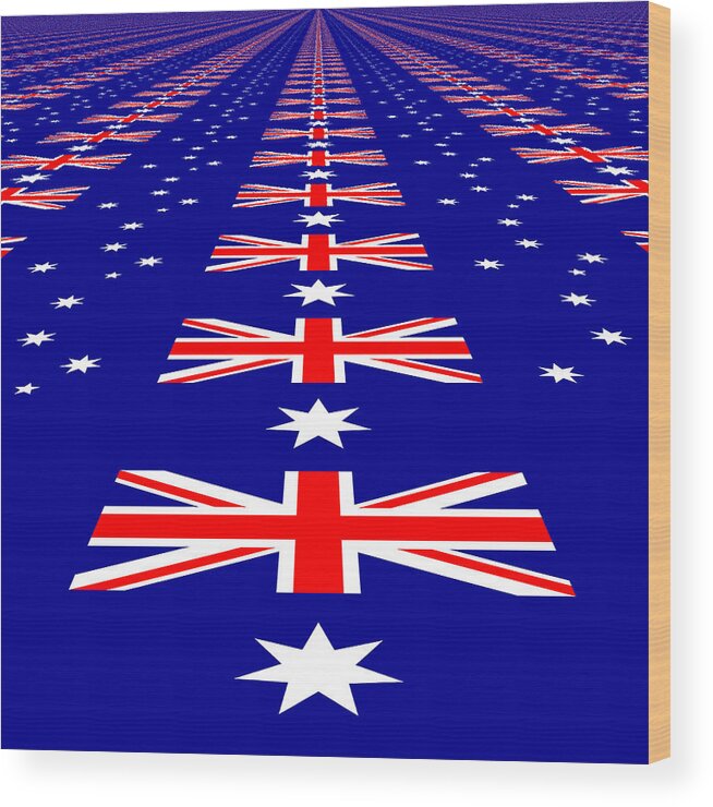 Flag Wood Print featuring the photograph Australian Flag Perspective by Kurt Van Wagner