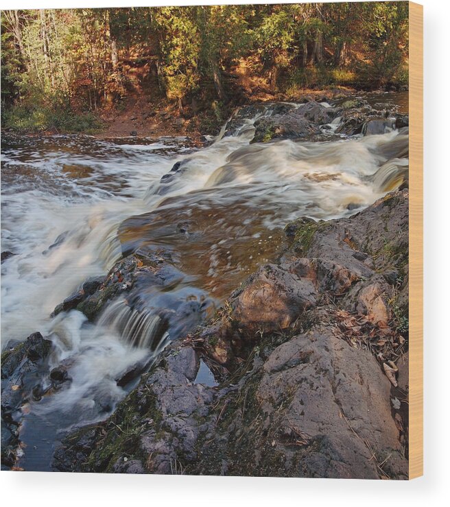 Copper Falls Wood Print featuring the photograph Autumn at Copper Falls by Theo OConnor