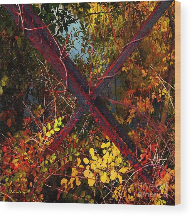 Crossbars Wood Print featuring the painting Autumn's Bandolier by RC DeWinter