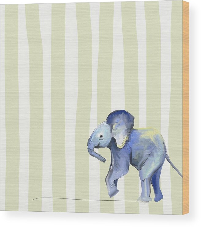 Elephant Wood Print featuring the photograph Baby Ellie by Cathy Walters