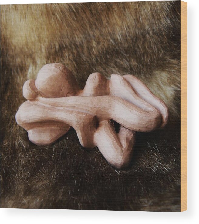 Sculpture Wood Print featuring the sculpture Bare Skinned by Barbara St Jean