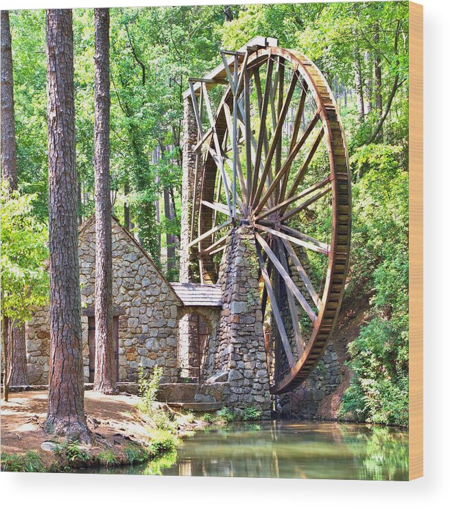 10388 Wood Print featuring the photograph Berry College's Old Mill - Square by Gordon Elwell