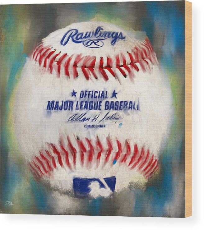 Baseball Wood Print featuring the digital art Baseball IV by Lourry Legarde