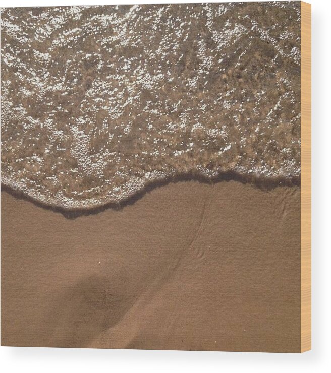 Sand Wood Print featuring the photograph Beach Where the Water Meets the Sand by Christy Beckwith