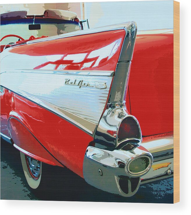 Vintage Cars Wood Print featuring the photograph SAVED BY THE BEL AIR Palm Springs CA by William Dey
