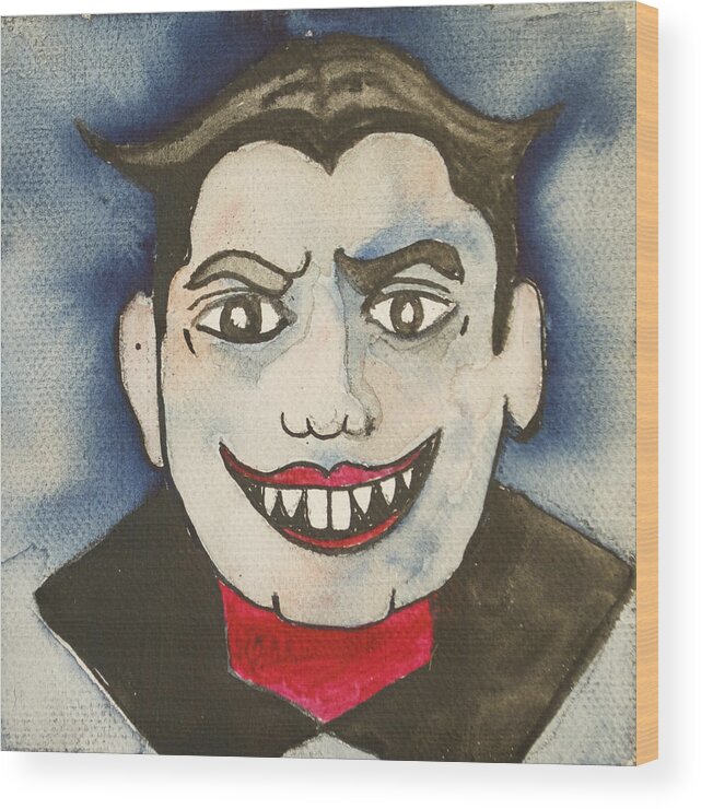 Vampires Wood Print featuring the painting Bela Lugosi as Tillie by Patricia Arroyo