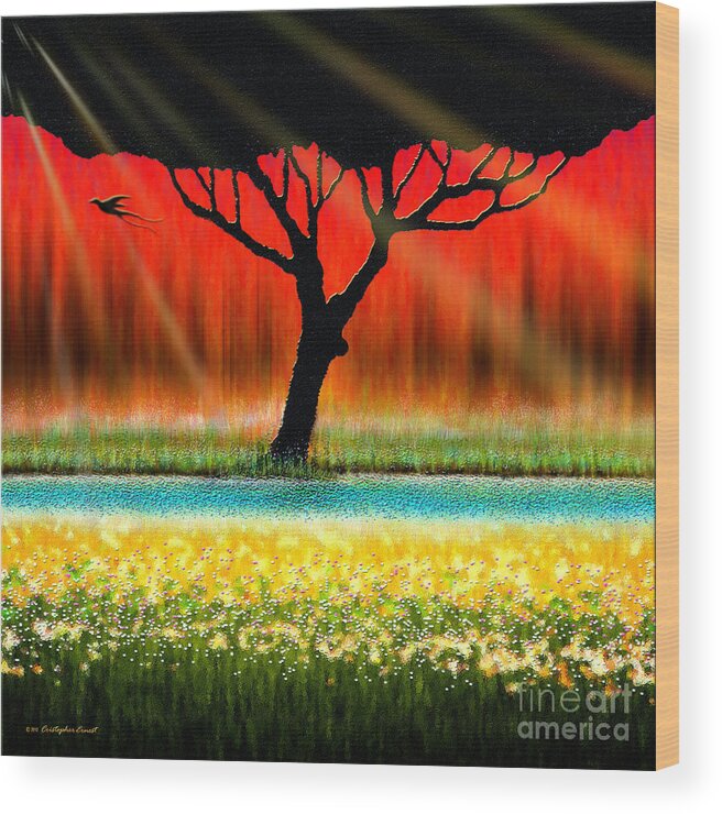 Bird Of Paradise Wood Print featuring the digital art Bird of Paradise by Cristophers Dream Artistry