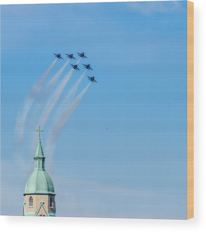 Blue Wood Print featuring the photograph Blue Angels Series Number Two by Constance Sanders