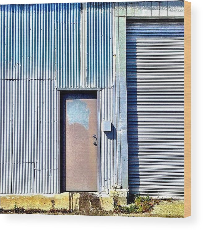 Doorsgalore Wood Print featuring the photograph Blue Corrugation by Julie Gebhardt