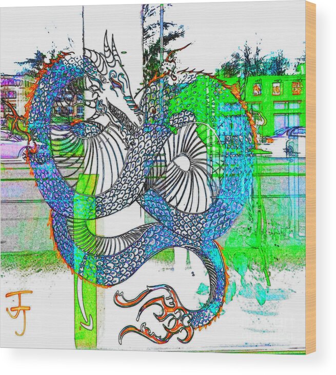 Blue Wood Print featuring the photograph Blue Dragon by Kelly Awad