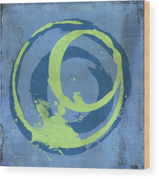 Green Wood Print featuring the painting Blue Green 7 by Julie Niemela