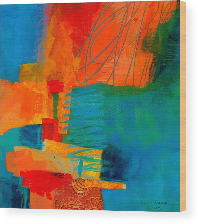 Acrylic Wood Print featuring the painting Blue Orange 2 by Jane Davies