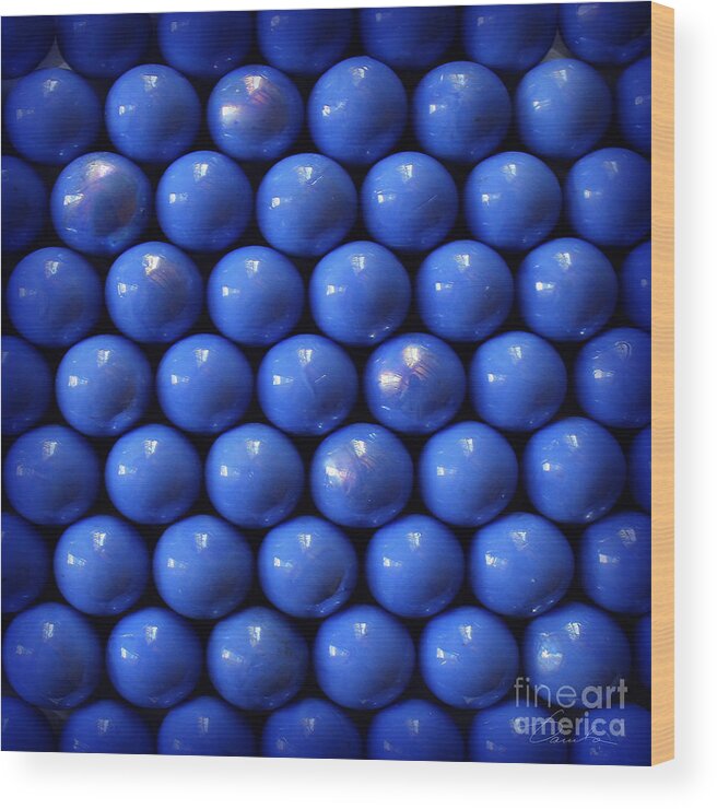 Blue Wood Print featuring the photograph Blue symmetry by Danuta Bennett