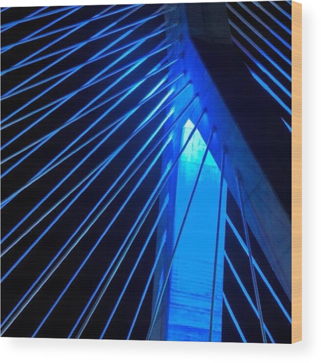 Visitma Wood Print featuring the photograph Blue Zakim....boston Ma. #alemy by Joann Vitali