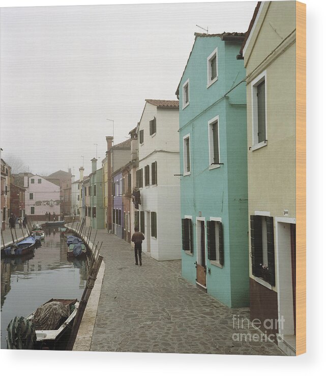 Venice Wood Print featuring the photograph Burano Canal by Riccardo Mottola