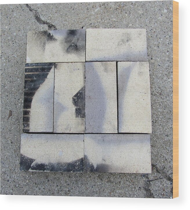 Brick Wood Print featuring the photograph Burnt Brick 1 by Anita Burgermeister