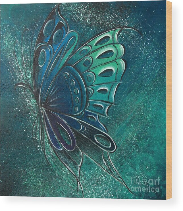 Reina Wood Print featuring the painting Butterfly 2 by Reina Cottier