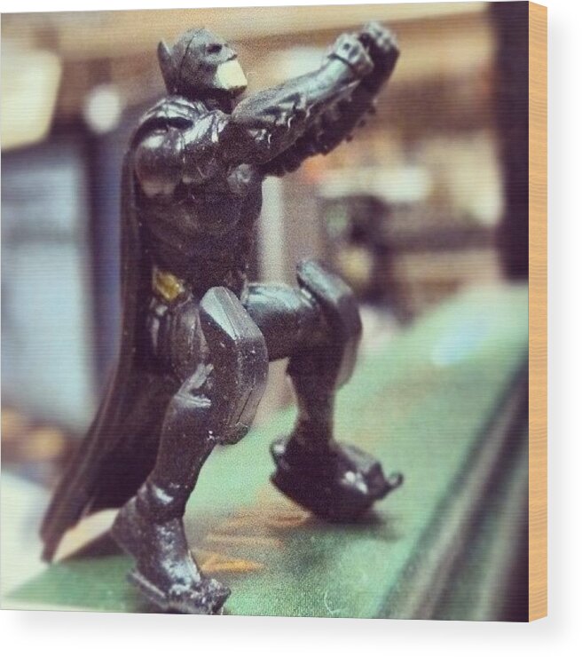 Batman Wood Print featuring the photograph #captionthis #batman #dccomics by Chuck Caldwell