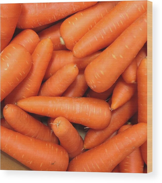 Orange Color Wood Print featuring the photograph Carrots by Digipub