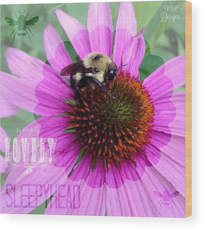Flower Wood Print featuring the photograph Caught This #sleepyhead This Morning On by Teresa Mucha