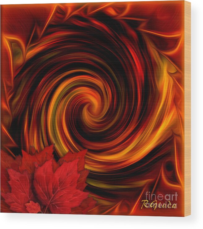 Abstract Wood Print featuring the digital art Change of season by Giada Rossi