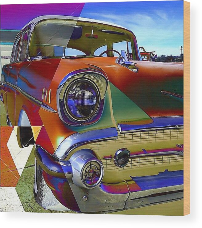 Hotrod Wood Print featuring the photograph Chevy: 
#instagramhub #instacool by Jimmy Aldridge
