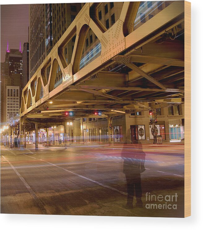 City Scene Wood Print featuring the photograph Chicago Wacker Drive by Brett Maniscalco