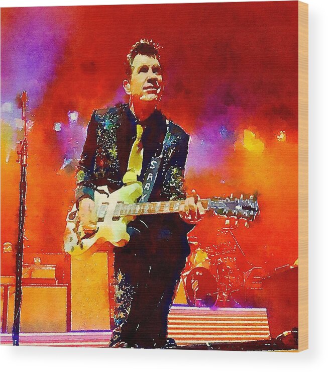 Chris Isaak Wood Print featuring the painting Chris Isaak 16 by Nicola Andrews