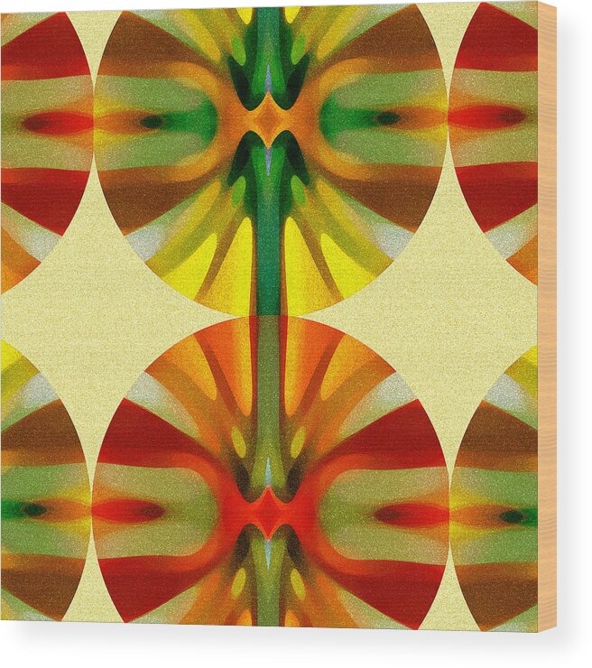 Abstract Wood Print featuring the painting Circle Pattern 4 by Amy Vangsgard