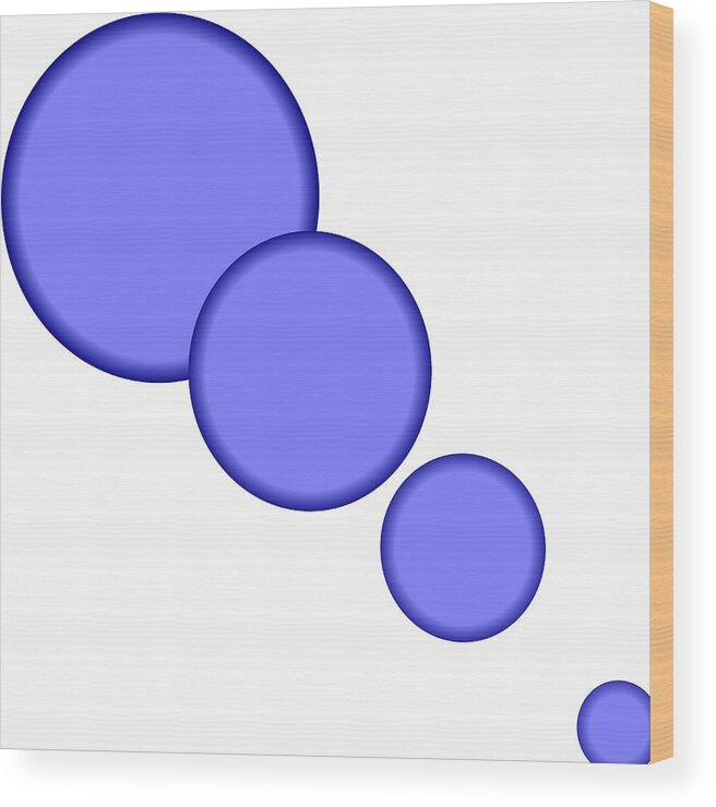 Blue Circles Pink Geometry Digital Algorithm Rithmart Wood Print featuring the digital art Circle.3 by Gareth Lewis
