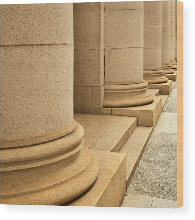 Corporate Business Wood Print featuring the photograph Classical Marble Columns by Ithinksky