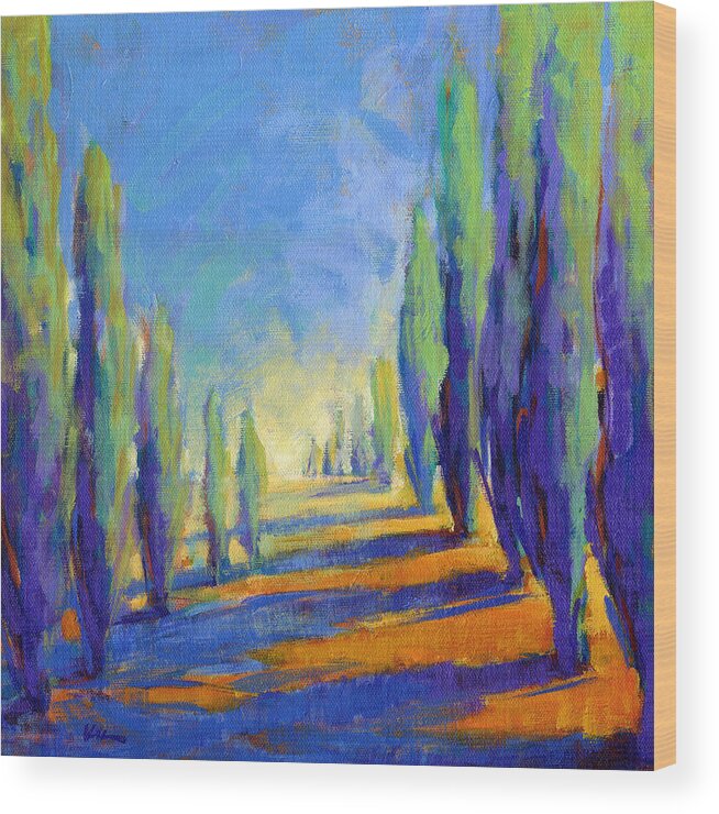 Impressionist Wood Print featuring the painting Colors of Summer 8 by Konnie Kim