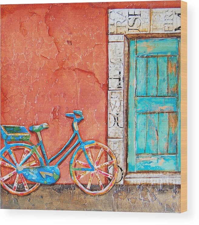 Bike Wood Print featuring the mixed media Commuter's Dream by Danny Phillips