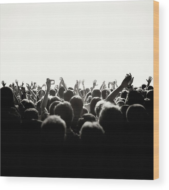 Rock Music Wood Print featuring the photograph Concert Crowd by Alenpopov