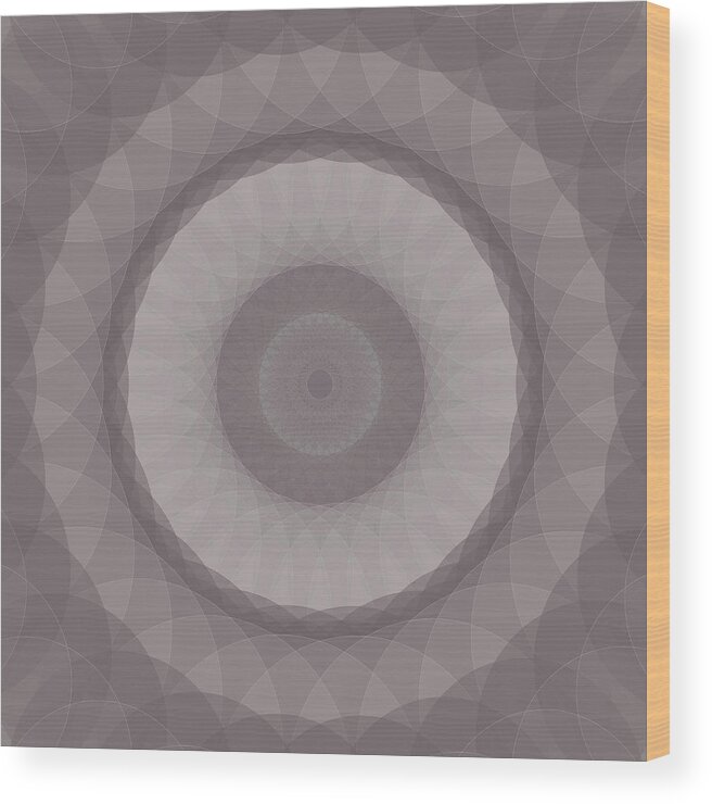 Art Wood Print featuring the drawing Concrete Concentric Circle Mandala by FrankRamspott