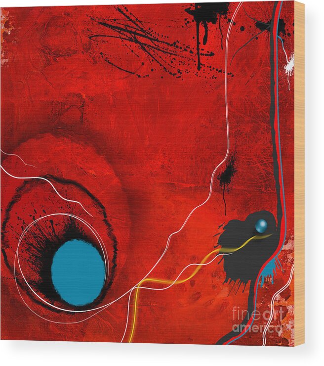 Abstract Wood Print featuring the painting Consciousness of the Inanimate by Paul Davenport