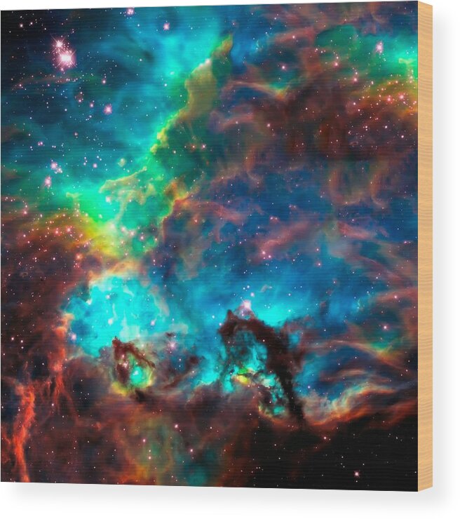 Nasa Images Wood Print featuring the photograph Cosmic Cradle 2 Star Cluster NGC 2074 by Jennifer Rondinelli Reilly - Fine Art Photography