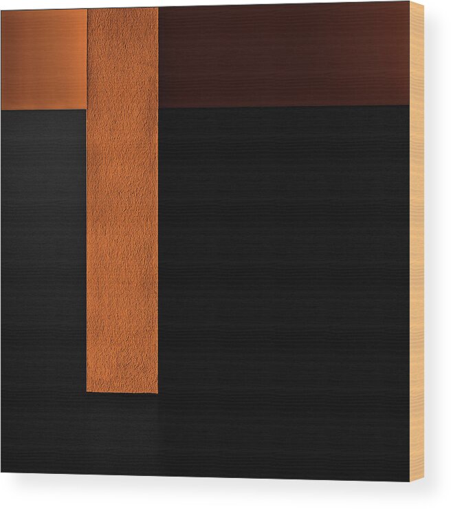 Architecture Wood Print featuring the photograph Cross Wall by Gilbert Claes