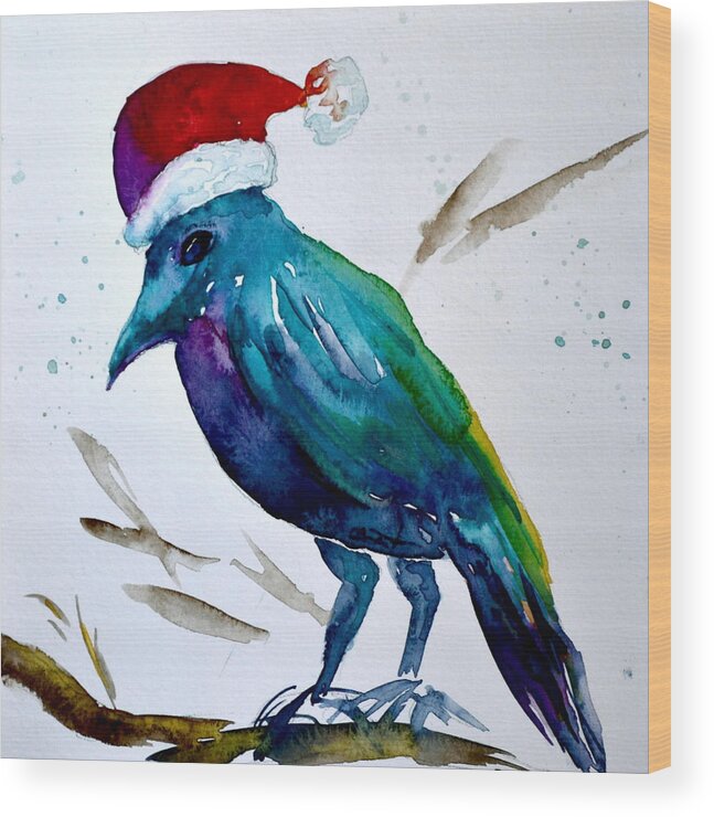 Crow Ho Ho Wood Print featuring the painting Crow Ho Ho by Beverley Harper Tinsley