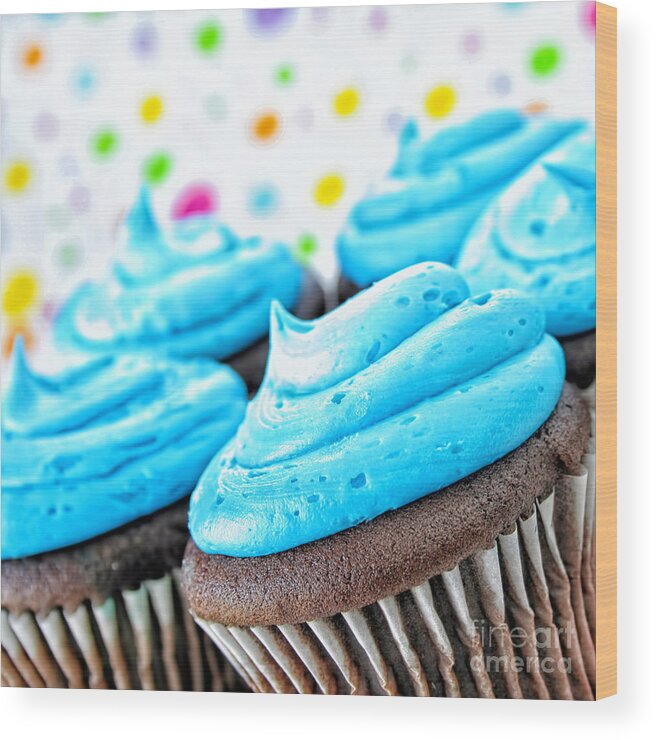 Dessert Wood Print featuring the photograph Cupcakes by Darren Fisher
