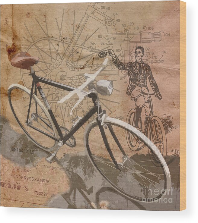 Sport Wood Print featuring the digital art Cycling Gent by Sassan Filsoof