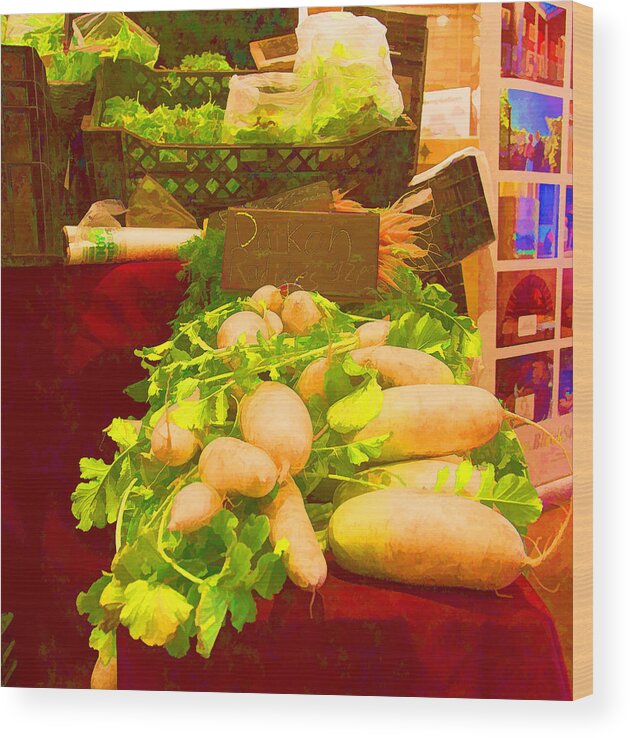 Radishes Wood Print featuring the photograph Daikon Radishes by Mary Underwood