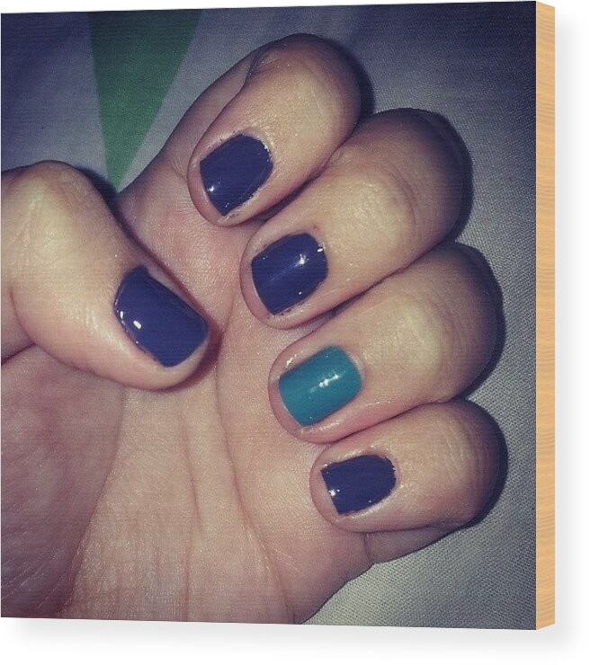Mooshnails Wood Print featuring the photograph Dark Grey And Turquoise #mooshnails by Robyn Addinall