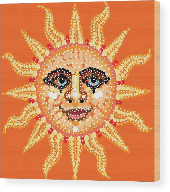 Sun Wood Print featuring the digital art Dazzling Sun by R Allen Swezey