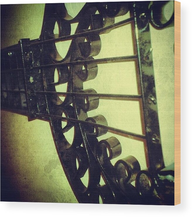  Wood Print featuring the photograph Decorative Metal Banjo Art by Mr. B