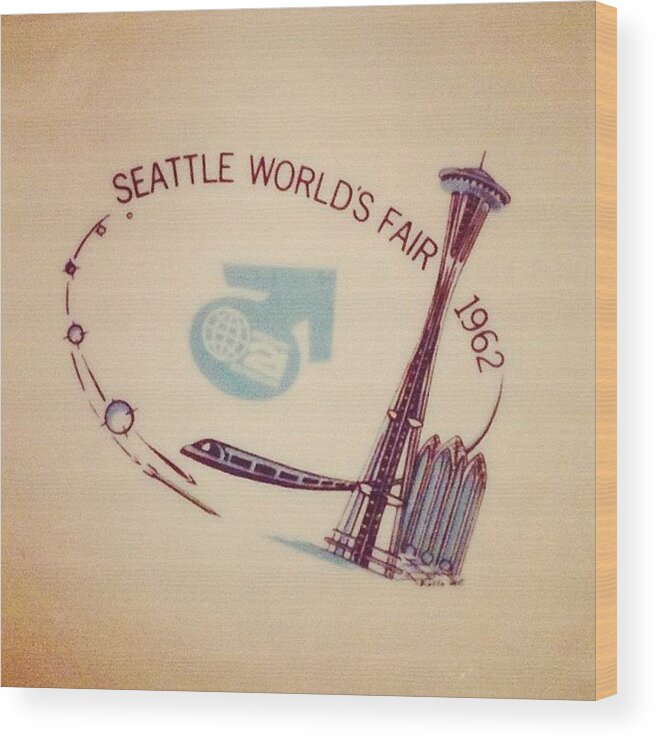 Igersoftheday Wood Print featuring the photograph Decorative Plate! #seattle #worldsfair by Kevin Smith