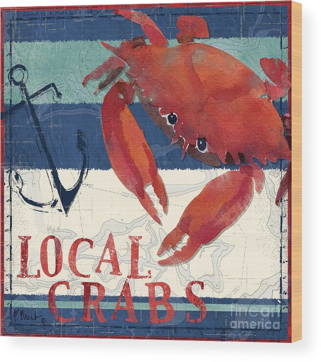 Crab Wood Print featuring the painting Deep Sea Crab by Paul Brent