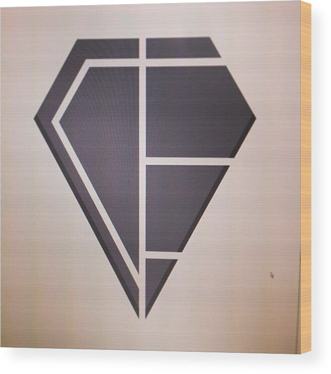 Digitized Wood Print featuring the photograph #digitized #logo #bored At #work by Kieffer Meridew